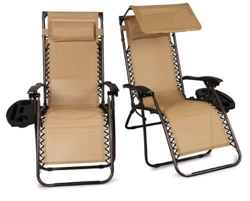 Belleze Set of (2) Outdoor Patio Zero Gravity Chairs